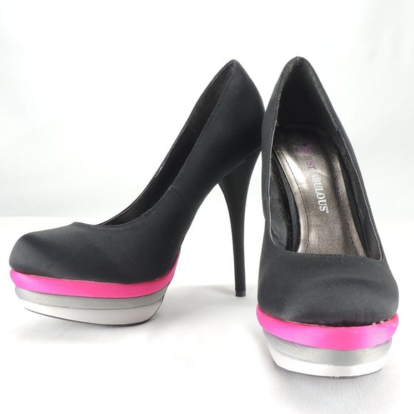 NWOB Just Fabulous Satin Platform Stiletto Heels - Picture 1 of 8